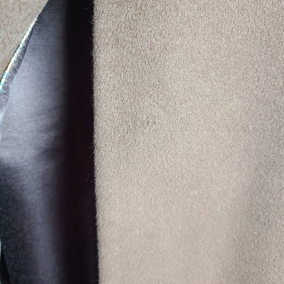 Jones New York brown angora & wool blend vintage long line pea coat, size 16 1/2 - Picture 6 of 12